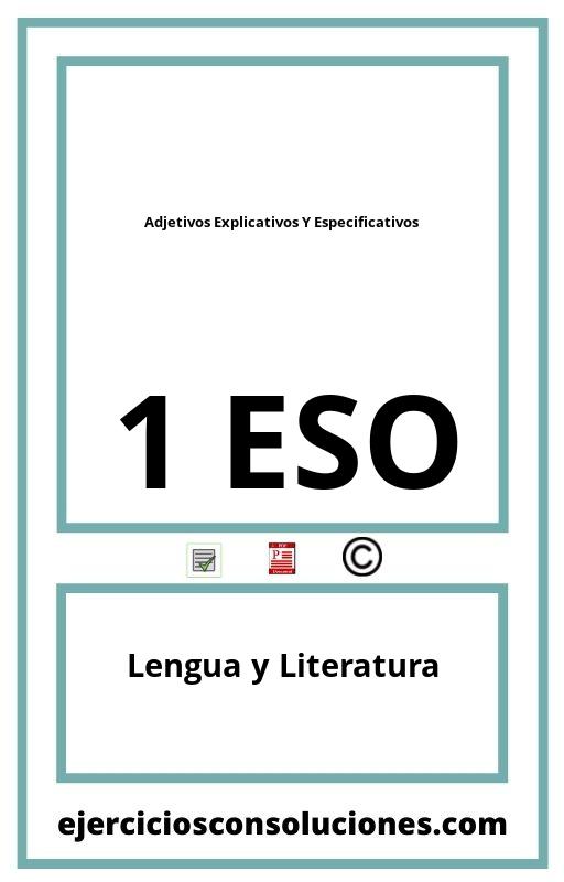 Ejercicios Resueltos Adjetivos Explicativos Y Especificativos 1 ESO PDF con Soluciones