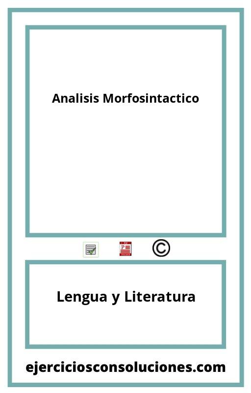Ejercicios Resueltos Analisis Morfosintactico PDF con Soluciones