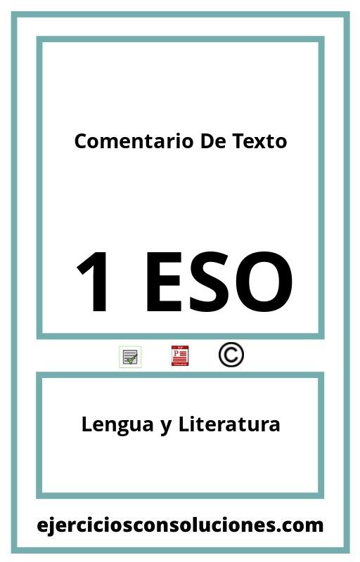 Ejercicios Resueltos Comentario De Texto 1 ESO PDF con Soluciones