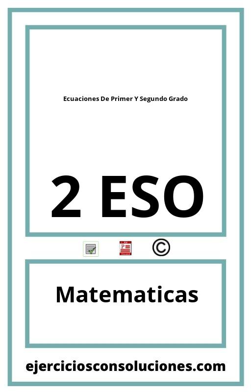 Ejercicios Resueltos Ecuaciones De Primer Y Segundo Grado 2 ESO PDF con Soluciones