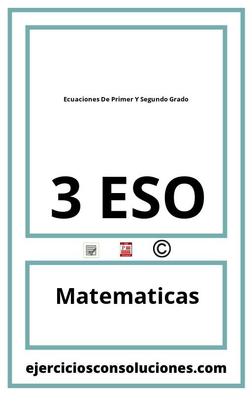 Ejercicios Resueltos Ecuaciones De Primer Y Segundo Grado 3 ESO PDF con Soluciones