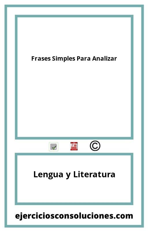 Ejercicios Resueltos Frases Simples Para Analizar  PDF con Soluciones