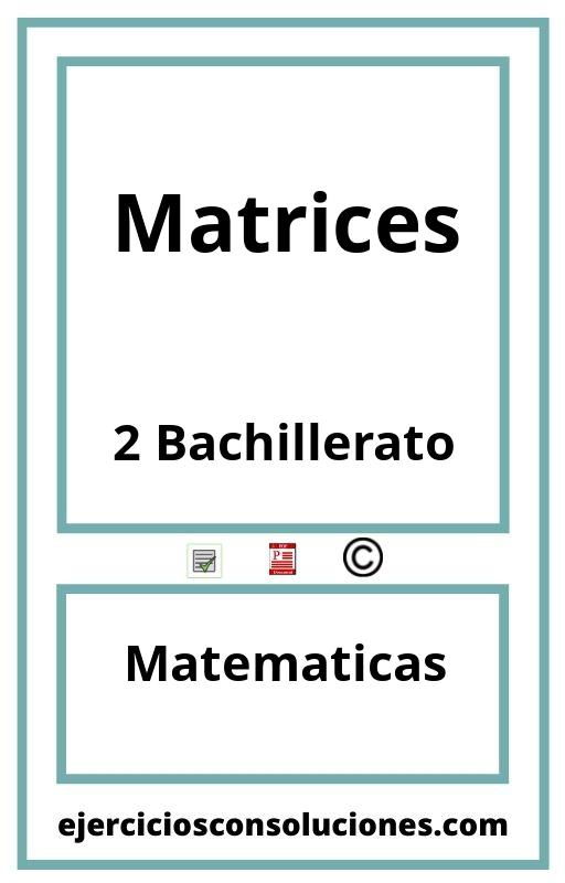 Ejercicios Resueltos Matrices 2 Bachillerato PDF con Soluciones