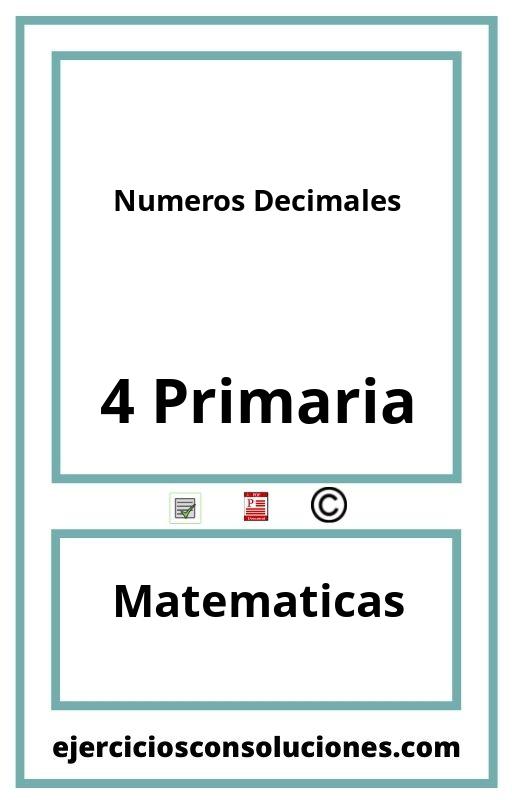 Ejercicios Resueltos Numeros Decimales 4 Primaria PDF con Soluciones