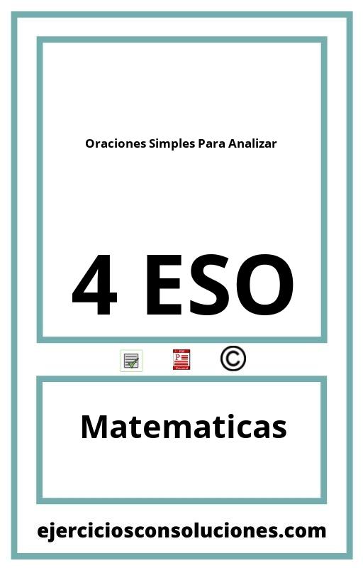 Ejercicios Resueltos Oraciones Simples Para Analizar 4 ESO PDF con Soluciones