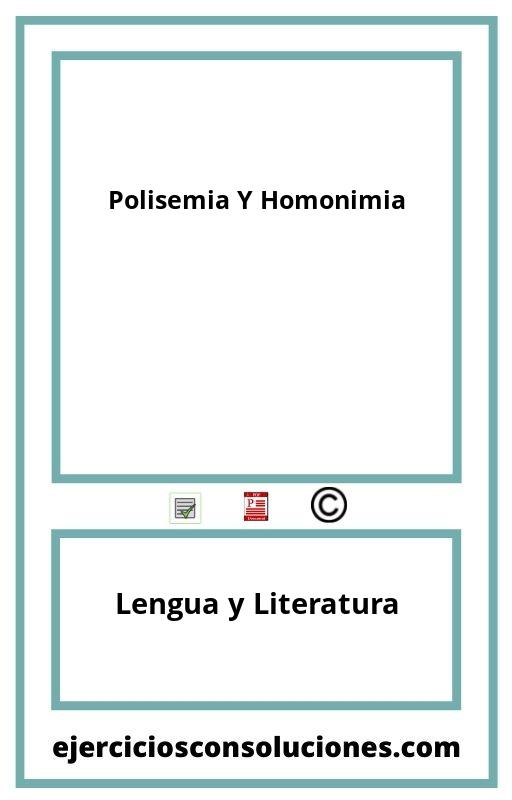 Ejercicios Resueltos Polisemia Y Homonimia  PDF con Soluciones