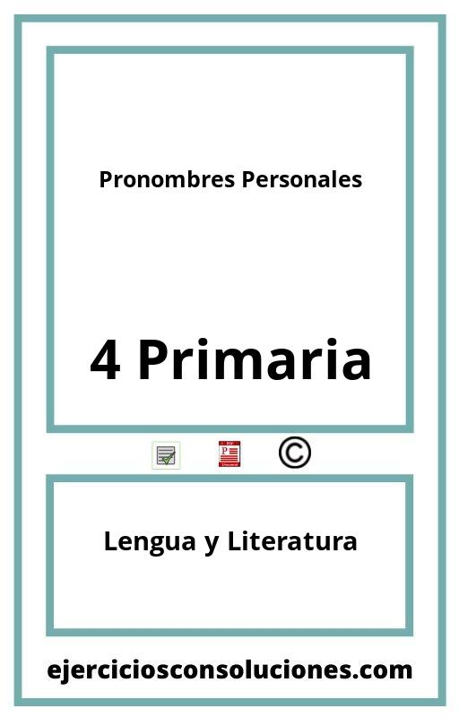 Ejercicios Resueltos Pronombres Personales 4 Primaria PDF con Soluciones