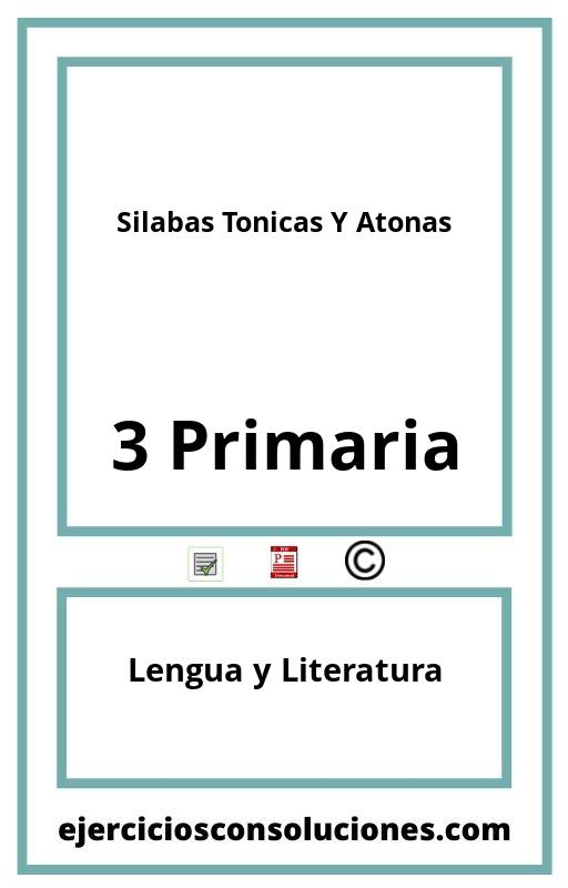 Ejercicios Resueltos Silabas Tonicas Y Atonas 3 Primaria PDF con Soluciones