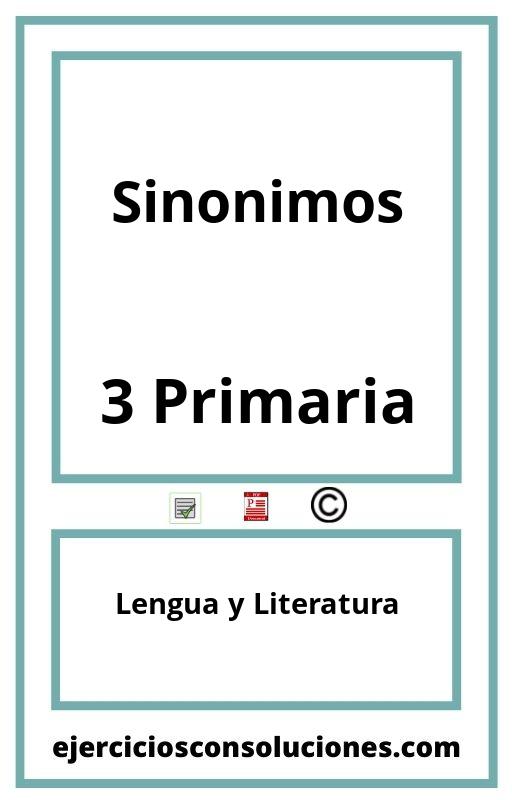 Ejercicios Resueltos Sinonimos 3 Primaria PDF con Soluciones