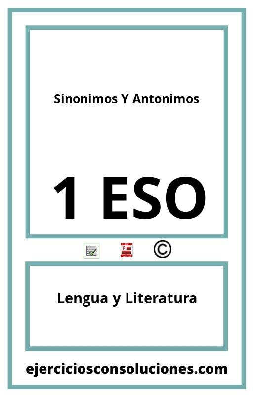 Ejercicios Resueltos Sinonimos Y Antonimos 1 ESO PDF con Soluciones